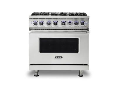 36" Viking 7 Series Sealed Burner Gas Range - VGR73626BSSLP