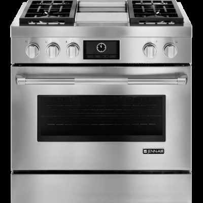 36" Jenn-Air Pro-Style Dual-Fuel Range with Griddle and MultiMode Convection - JDRP536WP