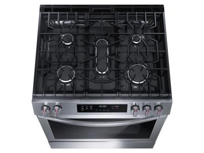 30" Frigidaire Front Control Freestanding Gas Range in Stainless Steel - FCFG3083AS