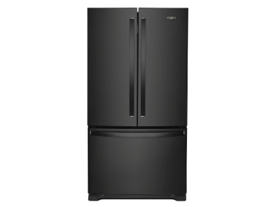 36" Whirlpool French Door Bottom Mount Full Depth Refrigerator in Black - WRFF3036RB